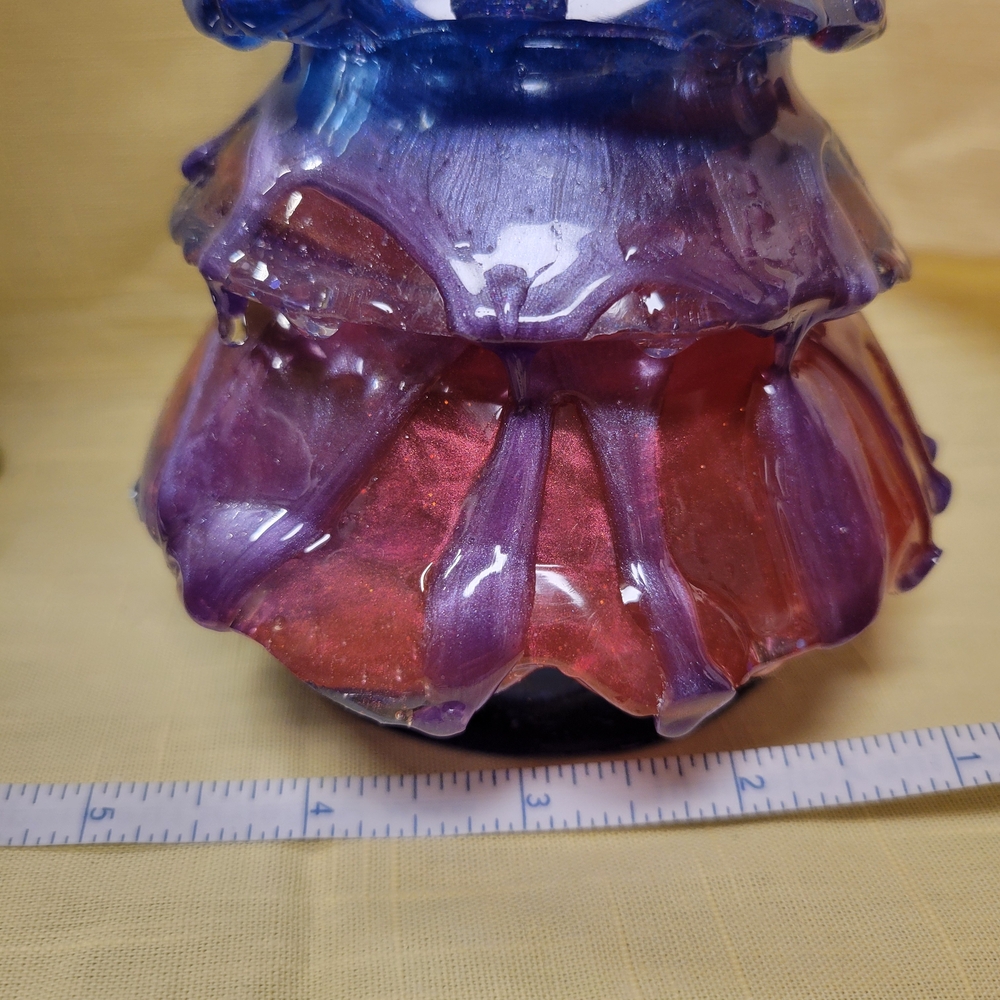 "Bisexuali-tree" Handcrafted Purple, Pink & Blue Shimmer Resin Tree Sculpture - Picture 12 of 14